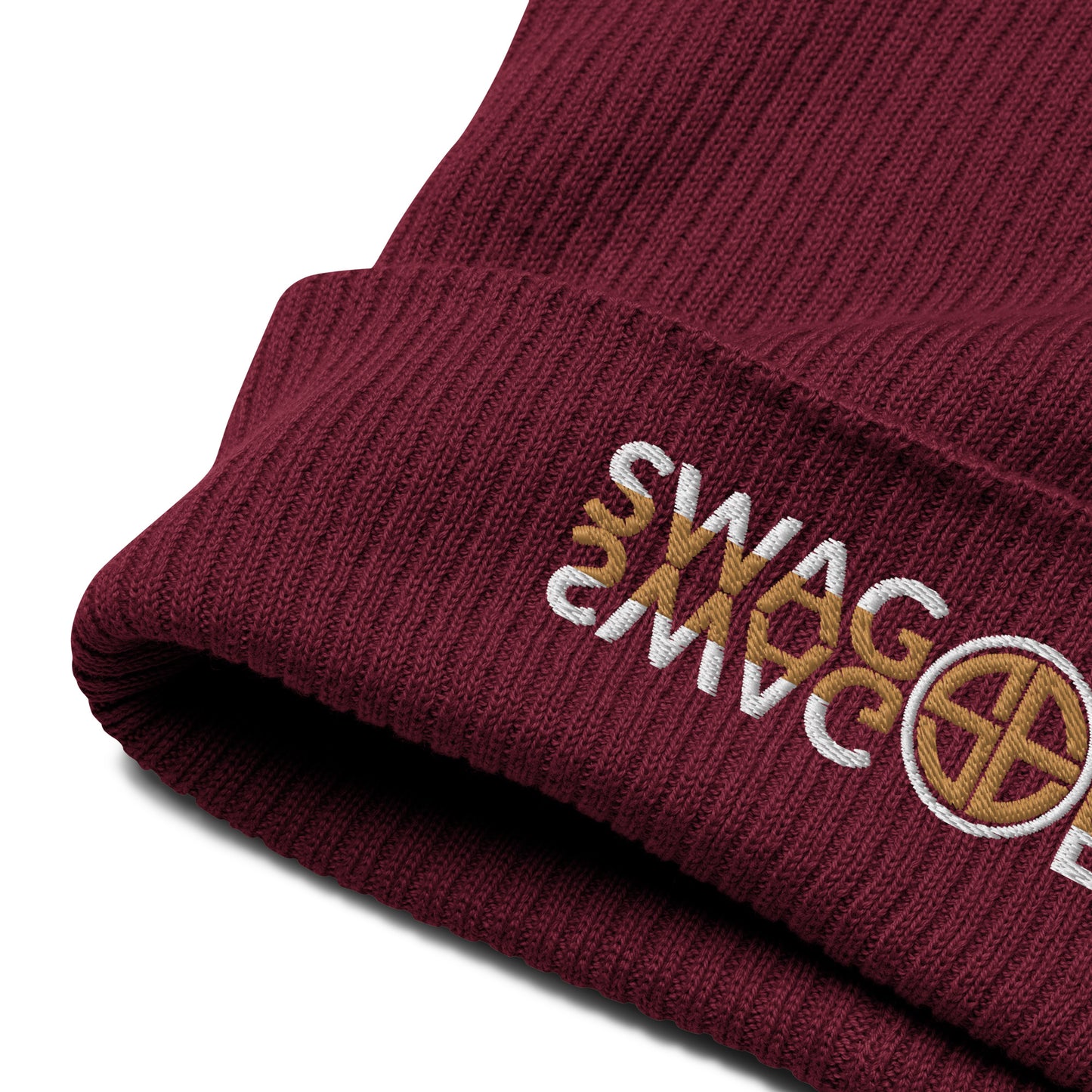 "SWAG IN COLOR" BURGINDY ORGANIC RIBBED BEANIE