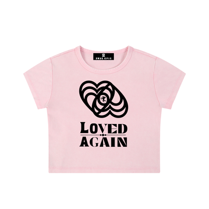 Women's Snow Washed Crop Top T-Shirt - "Loved Again"