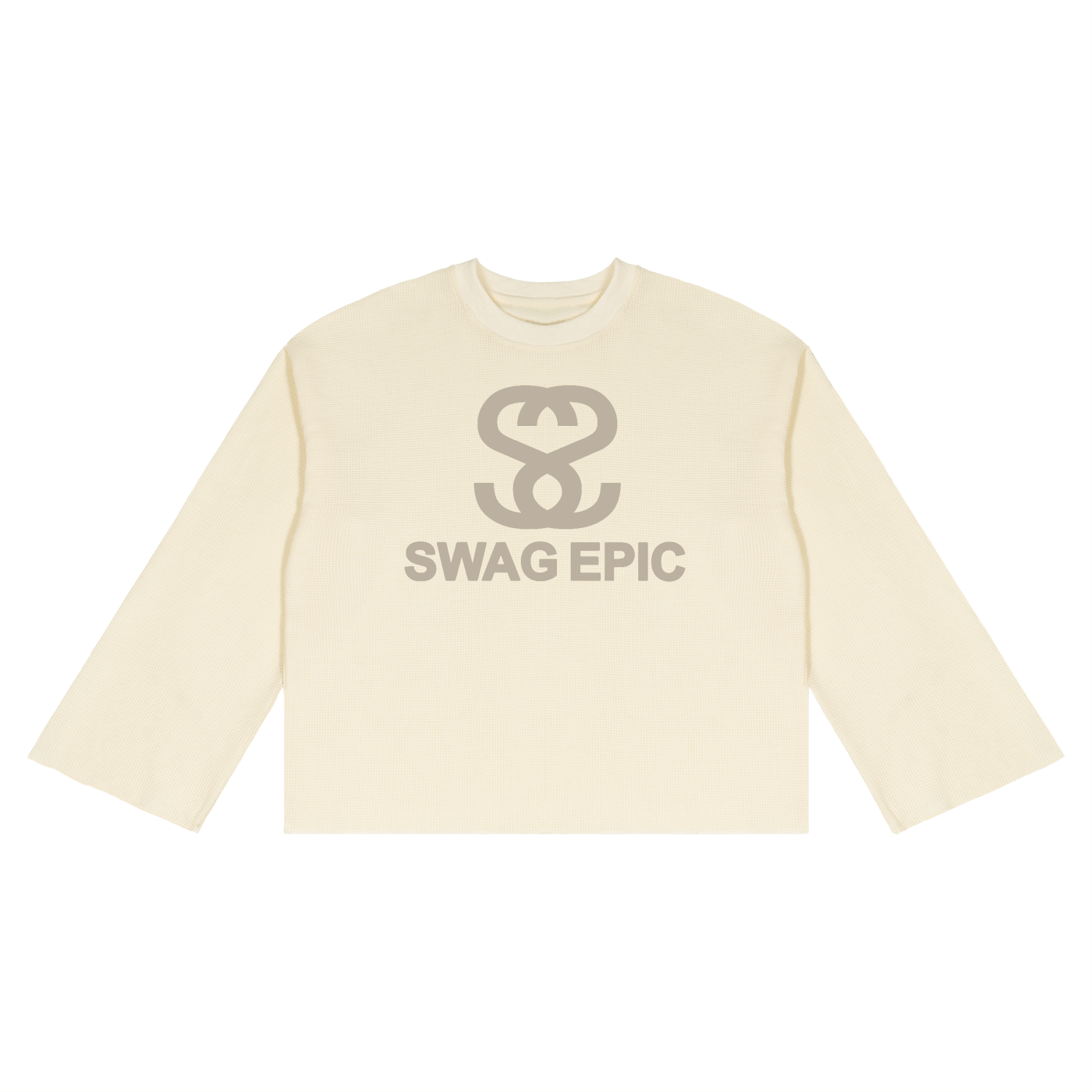 Unisex Waffle Raw Edge Long Sleeve T-Shirt - "Believe in your Swag"