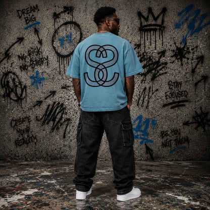 Unisex Reverse Dyed Boxy T-Shirt - "Scratch Scribble Epic"