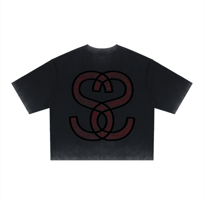 Unisex Reverse Dyed Boxy T-Shirt - "Scratch Scribble Epic"