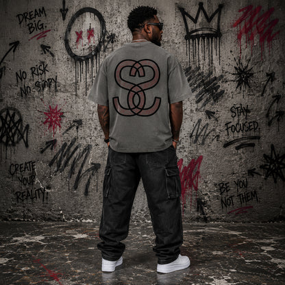 Unisex Reverse Dyed Boxy T-Shirt - "Scratch Scribble Epic"
