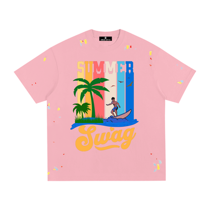 Paint Splatter Cotton T-Shirt – "Summer Swag" Collection
