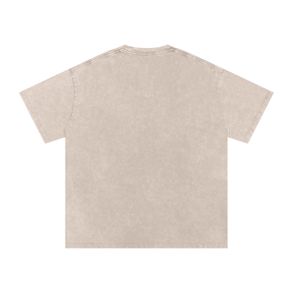 Snow Washed Oversized Cotton T-Shirt – "Stand Tall and Dream Big"