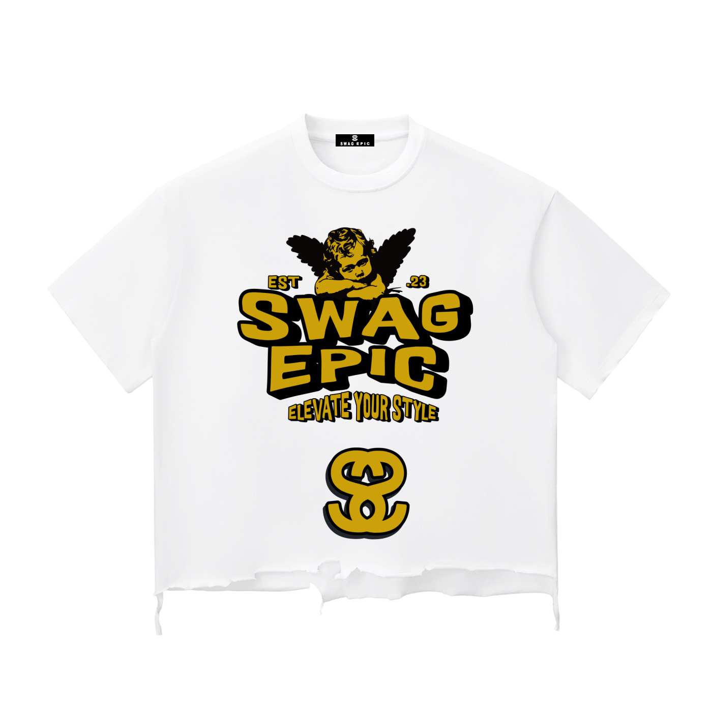 Snow Wash Raw-Hem Boxy T-shirt