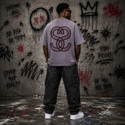 Unisex Reverse Dyed Boxy T-Shirt - "Scratch Scribble Epic"