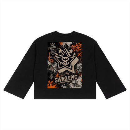 Unisex Waffle Raw Edge Long Sleeve T-Shirt - "Believe in your Swag"