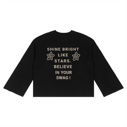 Unisex Waffle Raw Edge Long Sleeve T-Shirt - "Believe in your Swag"