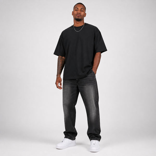 Drop Shoulder Cotton Plain T-Shirt
