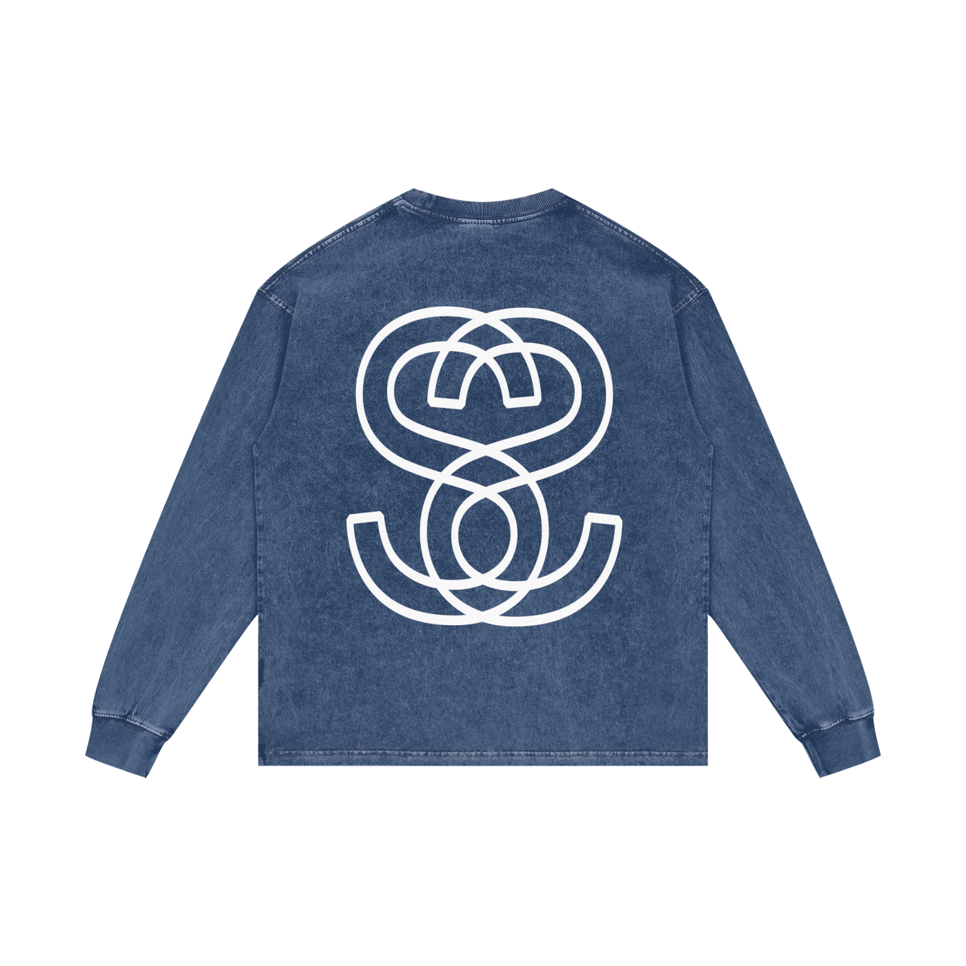 Acid Wash Oversize Long Sleeve "Epic Circle" T-Shirt