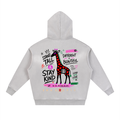 Sunfade Two-way Zipper Boxy Fleece Hoodie