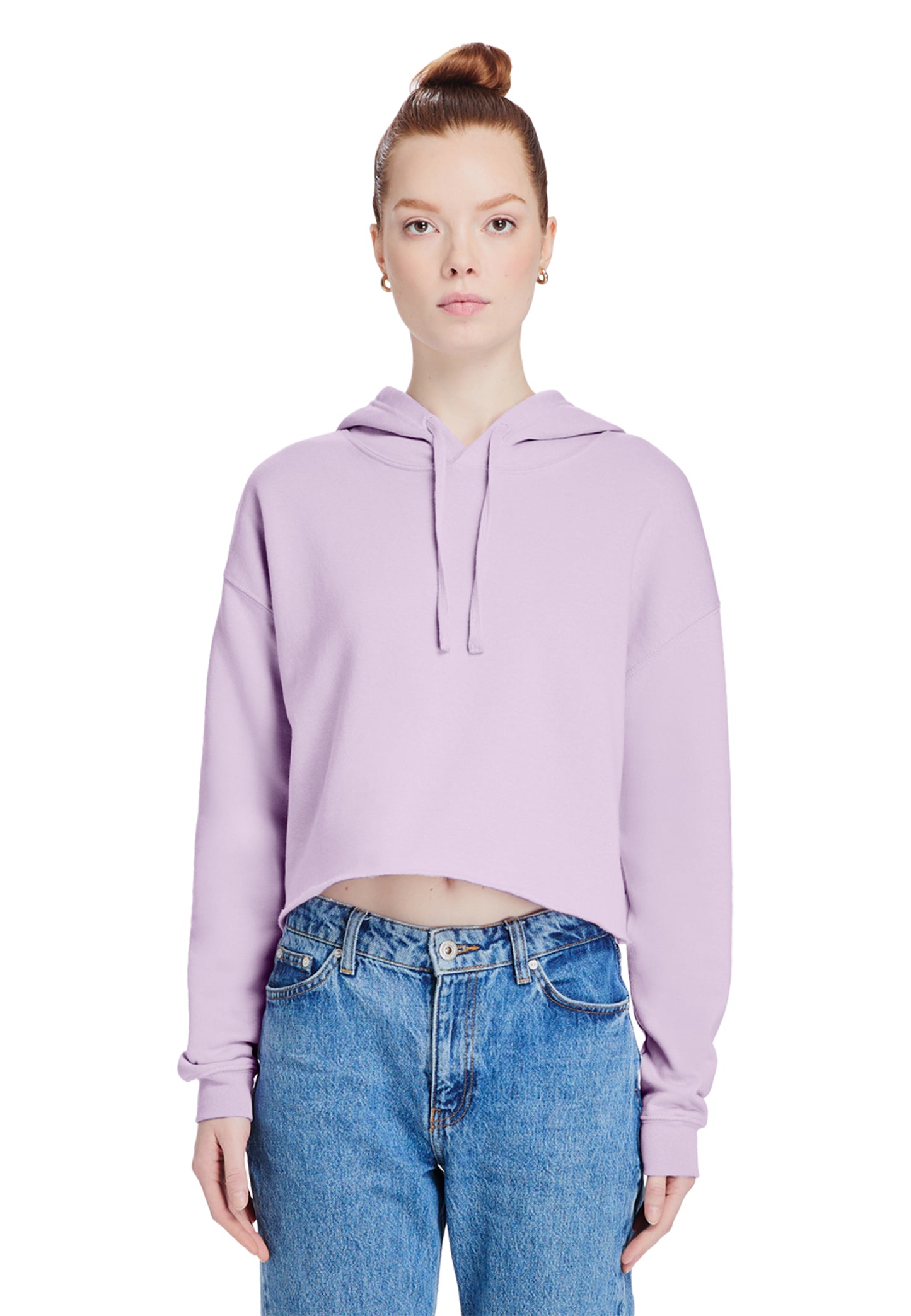 Lady's Relaxed Crop Hoodie - "Plain"