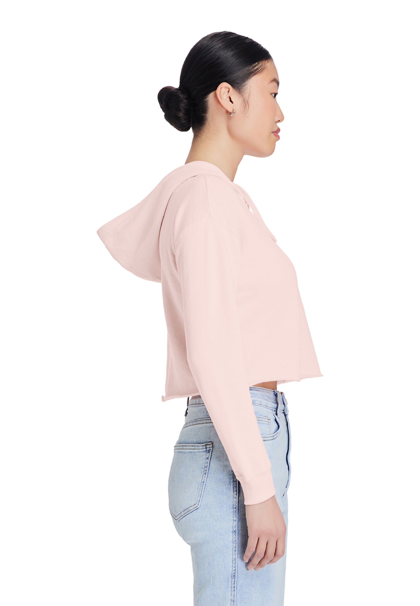 Lady's Relaxed Crop Hoodie - "Plain"