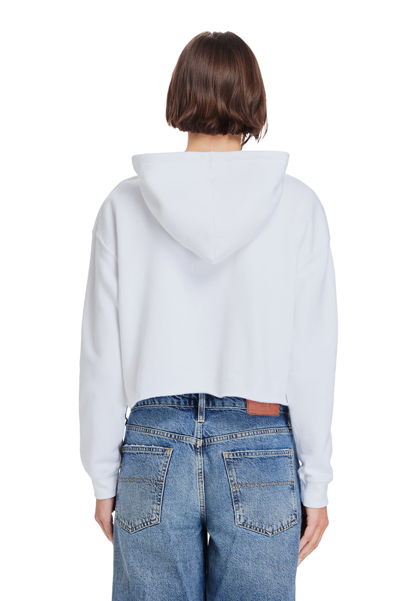 Lady's Relaxed Crop Hoodie - "Plain"