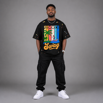 Paint Splatter Cotton T-Shirt – "Summer Swag" Collection