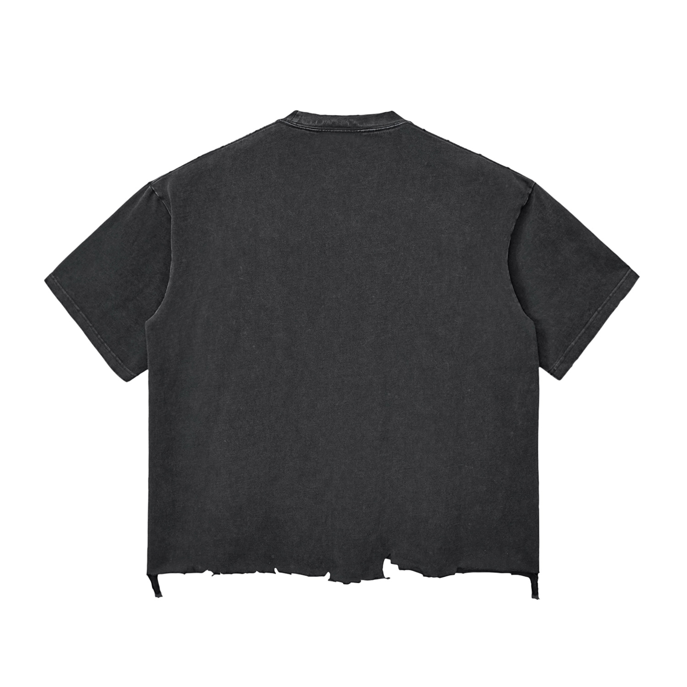 Snow Washed Raw-Hem Unisex Cotton T-Shirt