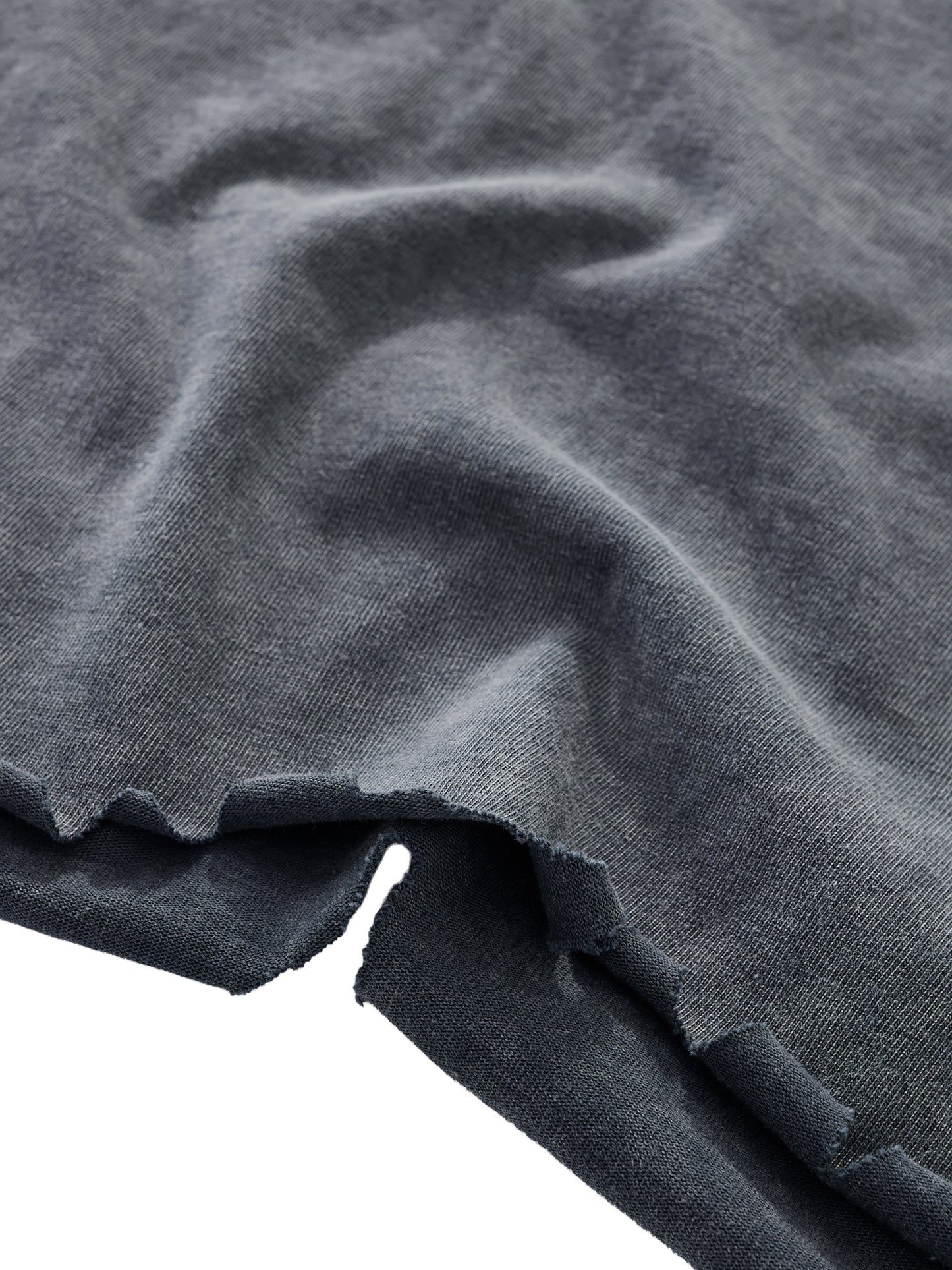 Snow Washed Raw-Hem Unisex Cotton T-Shirt