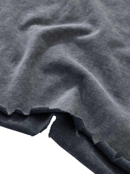 Snow Washed Raw-Hem Unisex Cotton T-Shirt