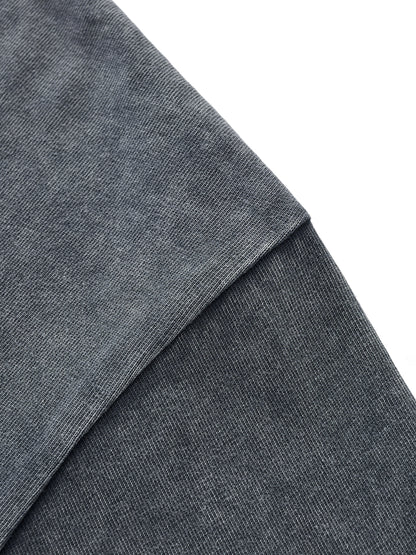 Snow Washed Raw-Hem Unisex Cotton T-Shirt