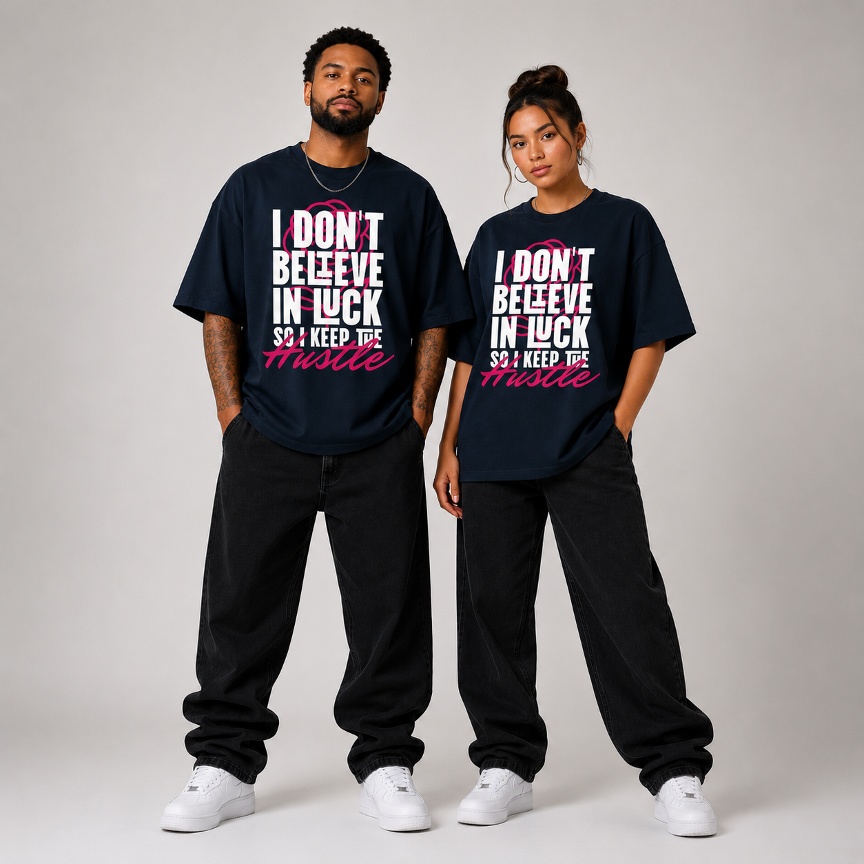Unisex Oversized T-Shirt - I Don't Believe in Luck