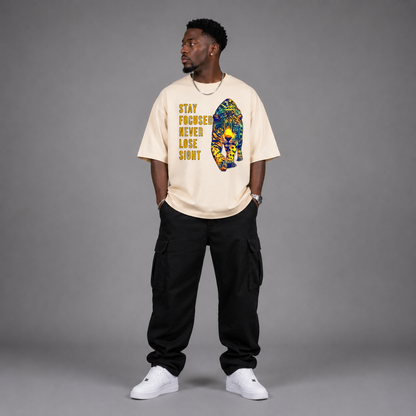 Unisex Oversized Inspiring Graphic T-Shirt - "Stay Focused"