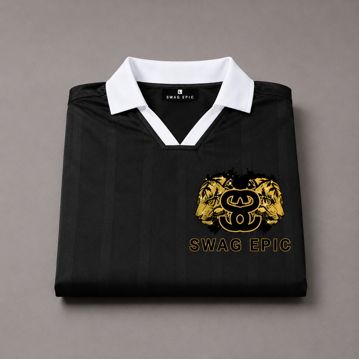 Unisex Striped "Swag Epic Tiger" Boxy Soccer Jersey