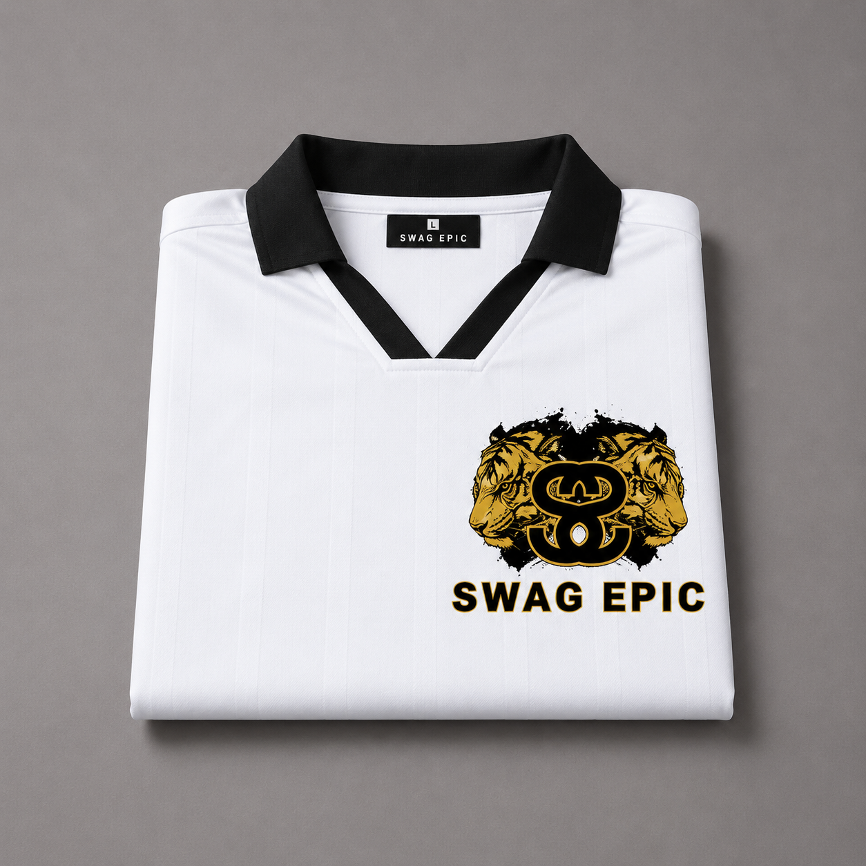 Unisex Striped "Swag Epic Tiger" Boxy Soccer Jersey