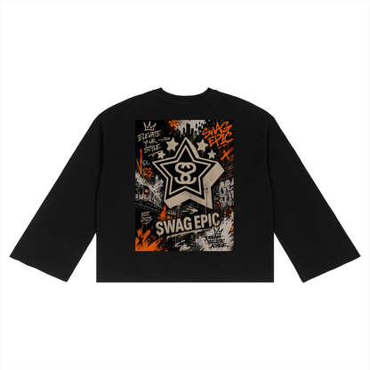 Unisex Waffle Raw Edge "Swag Epic"T-Shirt