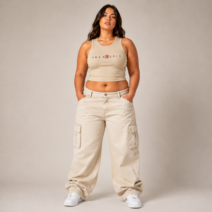 Women's Tight Crewneck Crop Tank Top " Sexy Swag"