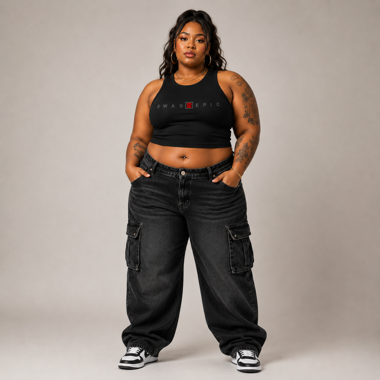 Women's Tight Crewneck Crop Tank Top " Sexy Swag"