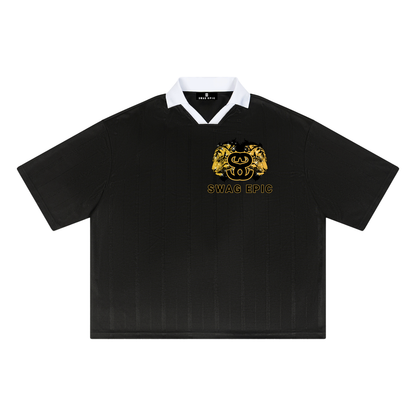 Unisex Striped "Swag Epic Tiger" Boxy Soccer Jersey