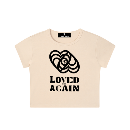 Women's Snow Washed Crop Top T-Shirt - "Loved Again"