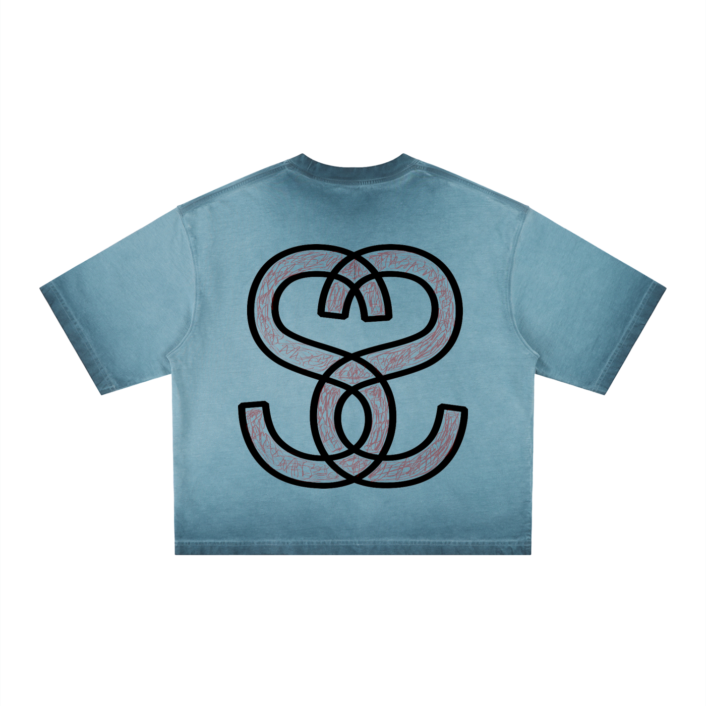 Unisex Reverse Dyed Boxy T-Shirt - "Scratch Scribble Epic"