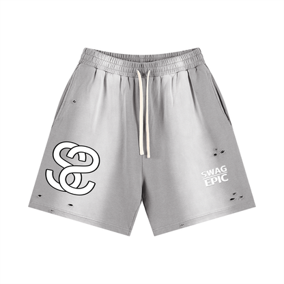 Sun Fade Distressed Shorts - "Swag Deluxe"