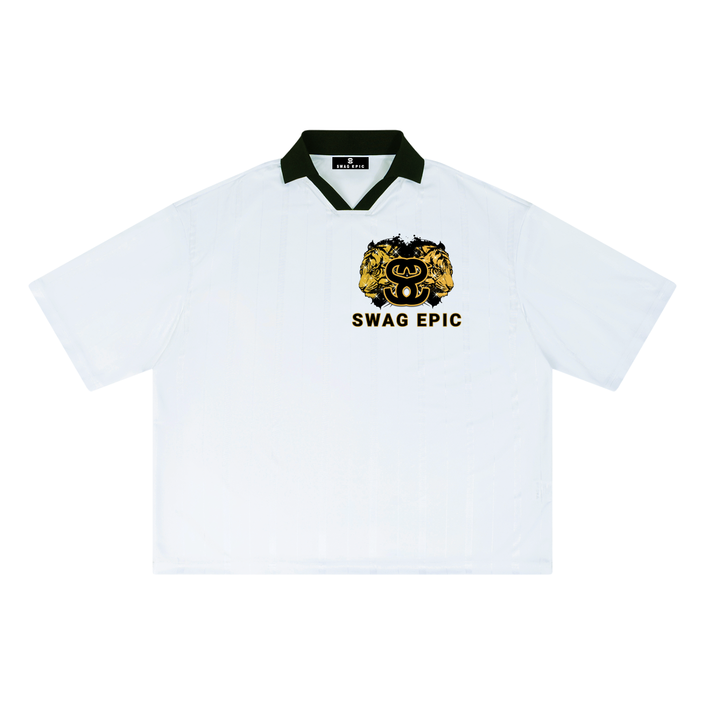 Unisex Striped "Swag Epic Tiger" Boxy Soccer Jersey