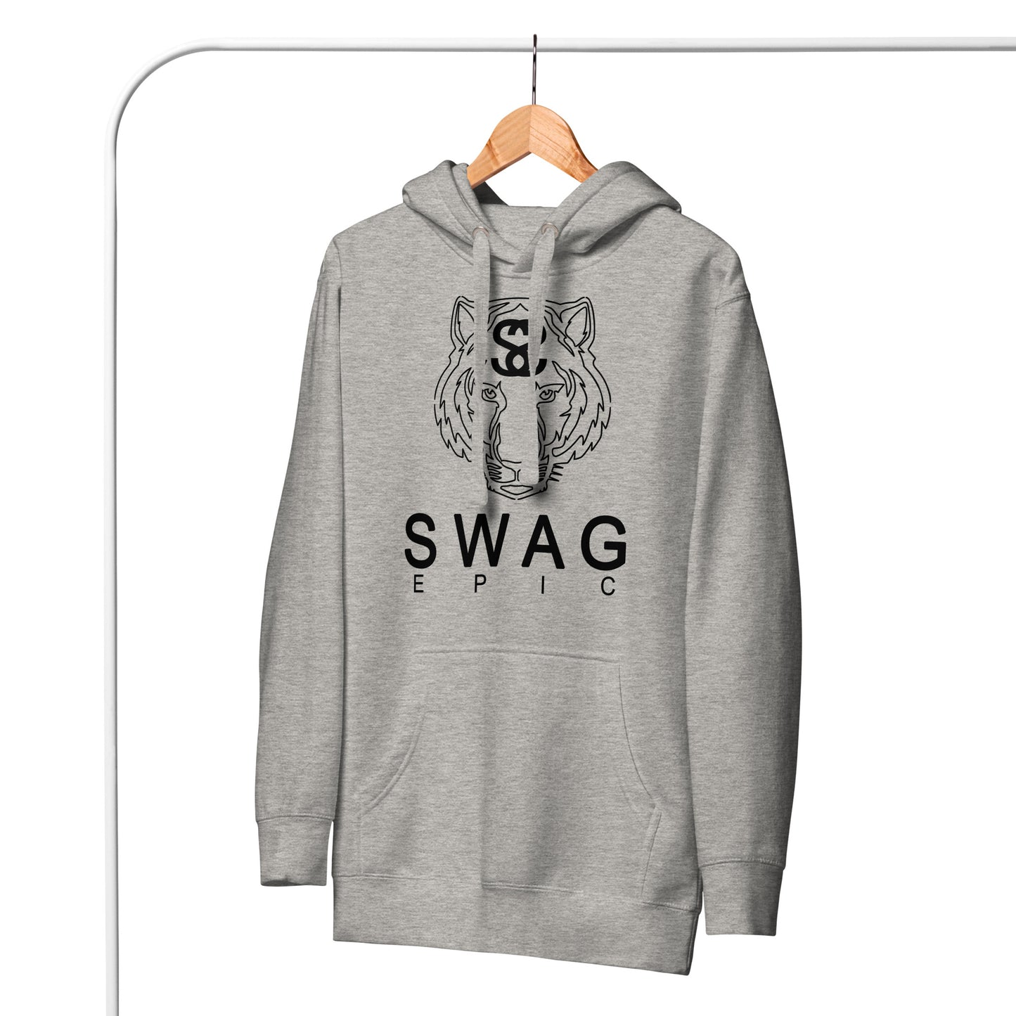 "TIGER FACE SS" GREY HEAVYWEIGHT HOODIE