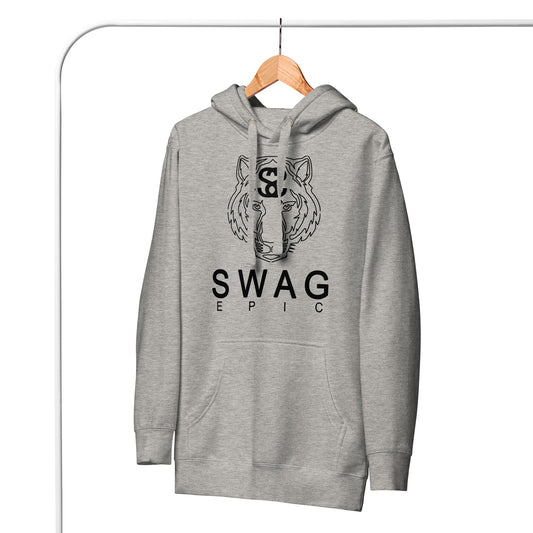 "TIGER FACE SS" GREY HEAVYWEIGHT HOODIE