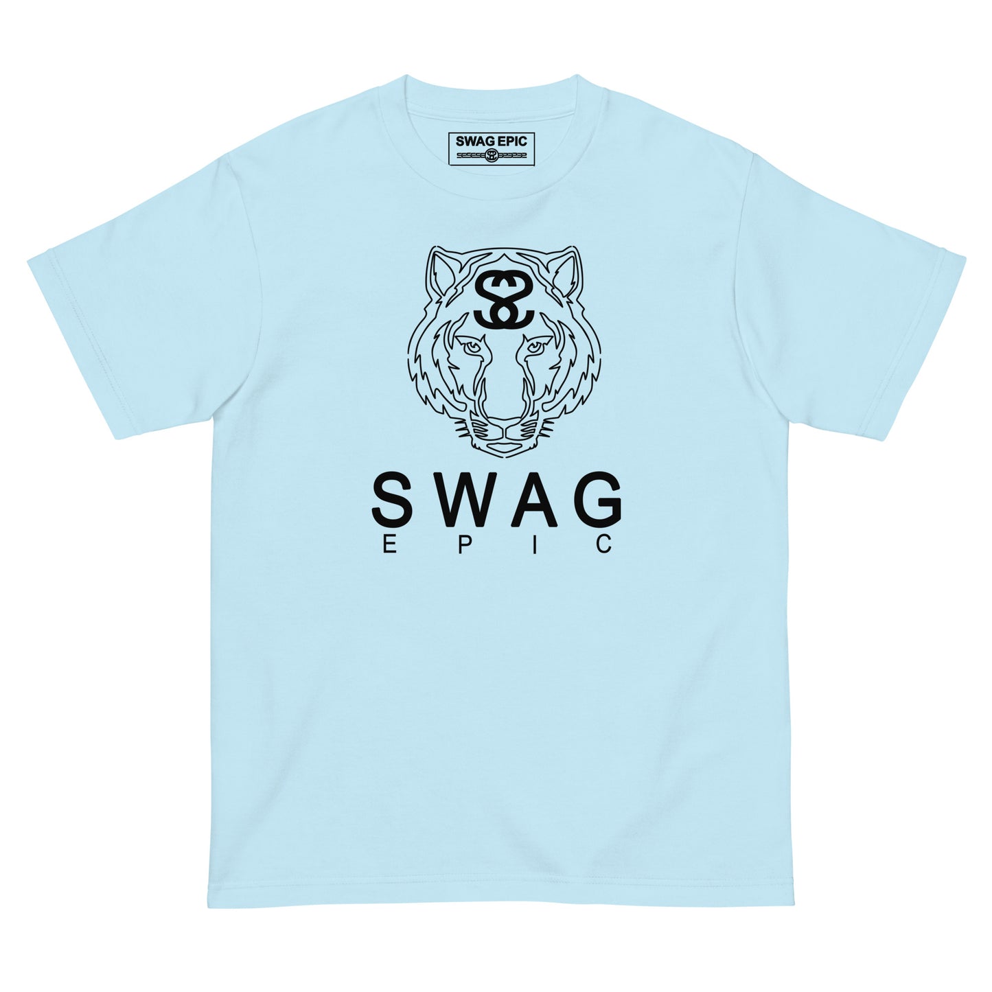 "TIGER FACE" (LIGHT BLUE) DELUXE T-SHIRT