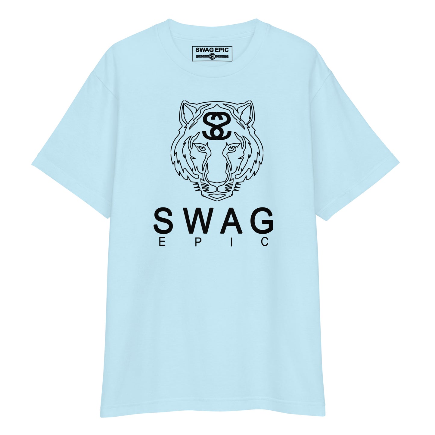 "TIGER FACE" (LIGHT BLUE) DELUXE T-SHIRT
